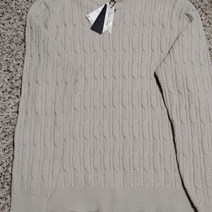 Magaschoni Cream Cable Knit Sweater